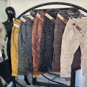 Lederimitathose mit Gürtel 38-42/44 #1136