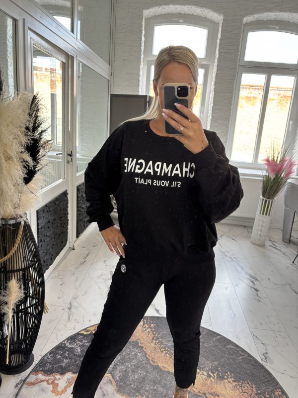Megi Sweatshirt Schwarz Champagne one Size 38-44 #1148 – Bild 3