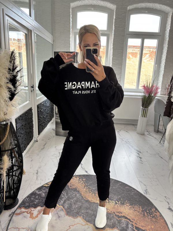 Megi Sweatshirt Schwarz Champagne one Size 38-44 #1148 – Bild 5
