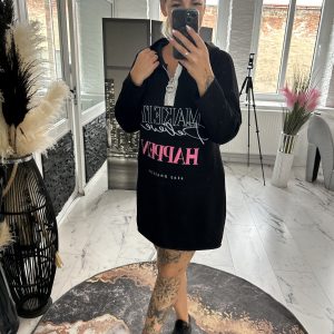 Super Soft Longshirt Happy schwarz one Size 38-40/42 #1026