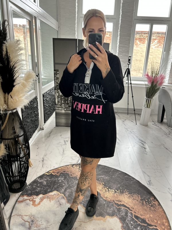 Super Soft Longshirt Happy schwarz one Size 38-40/42 #1026