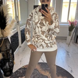 Megi Hoodie Cappuccino Blätter S/M (38-42) L/XL (40-44) #1145