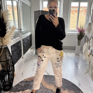 Waschleder Motiv Hose Lucy one SIZE 38-42/44 #1028