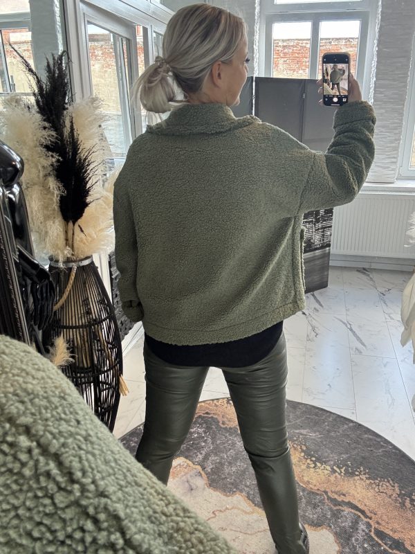 Bouclé Jacke in Khaki  one Size 38-44  #1070 – Bild 4