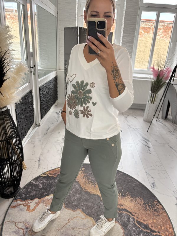 Megi Pulli Flower 3D Khaki S/M 36-40 L/XL 38-42 #1124 – Bild 2