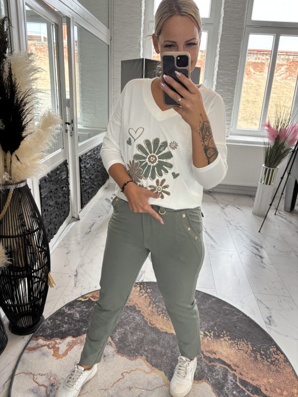 Megi Pulli Flower 3D Khaki S/M 36-40 L/XL 38-42 #1124 – Bild 4