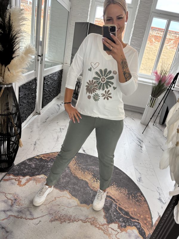 Megi Pulli Flower 3D Khaki S/M 36-40 L/XL 38-42 #1124 – Bild 6