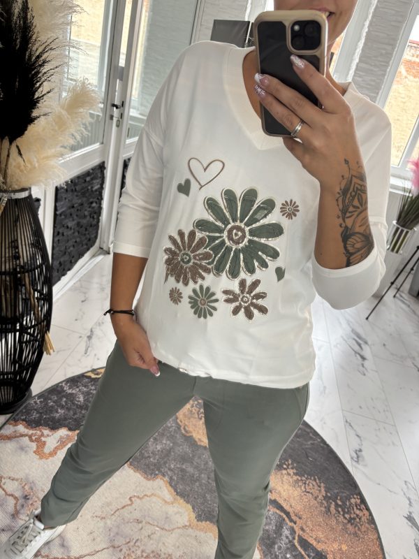 Megi Pulli Flower 3D Khaki S/M 36-40 L/XL 38-42 #1124 – Bild 7