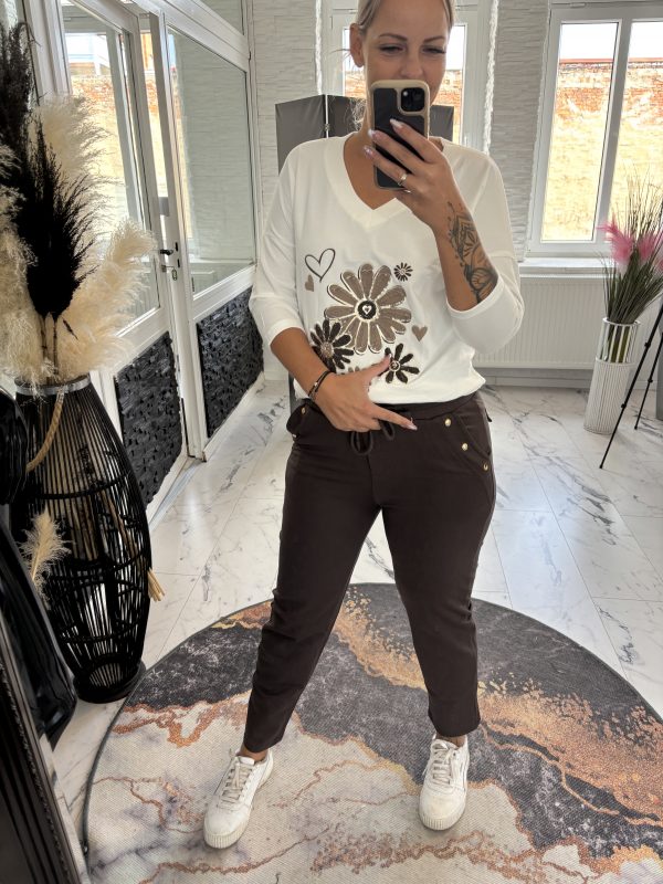 Megi Pulli Flower 3D Schokobraun S/M 36-40 L/XL 38-42 #1083 – Bild 3