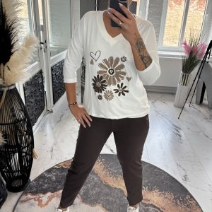 Megi Pulli Flower 3D Schokobraun S/M 36-40 L/XL 38-42 #1083