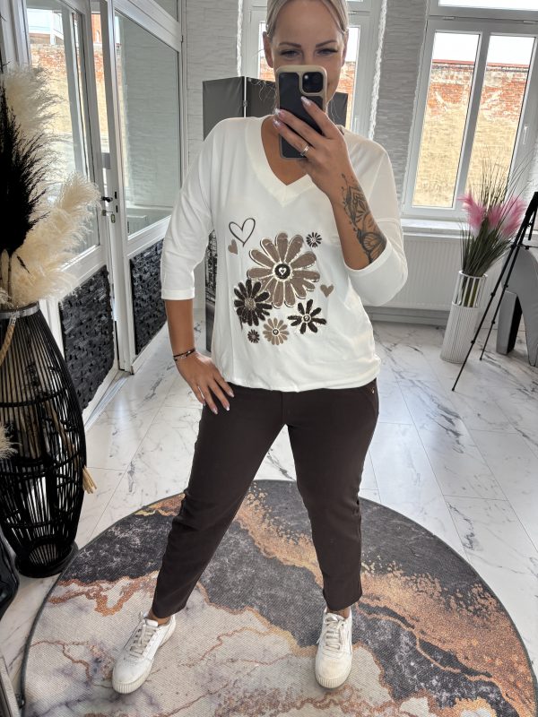 Megi Pulli Flower 3D Schokobraun S/M 36-40 L/XL 38-42 #1083