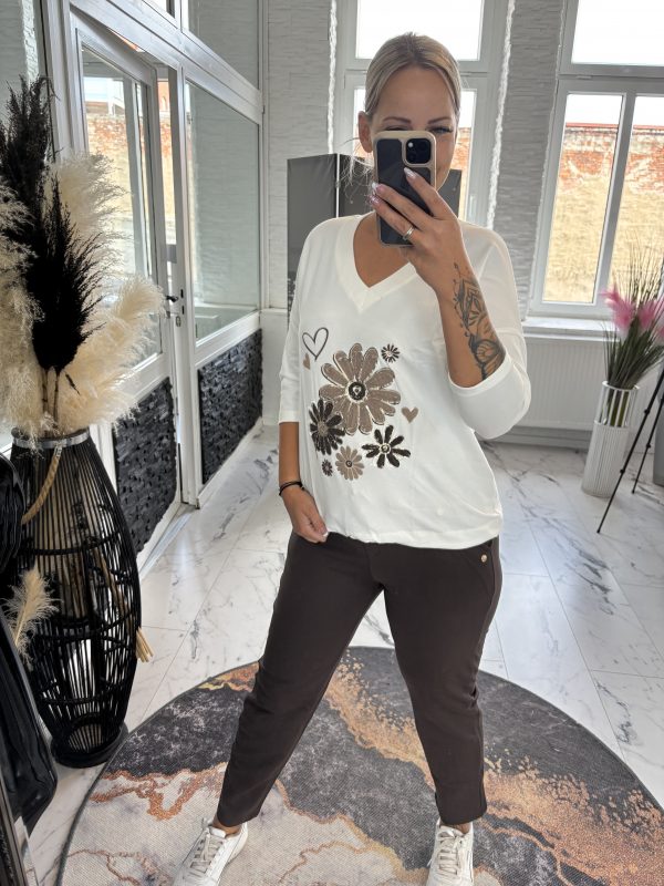 Megi Pulli Flower 3D Schokobraun S/M 36-40 L/XL 38-42 #1083 – Bild 5