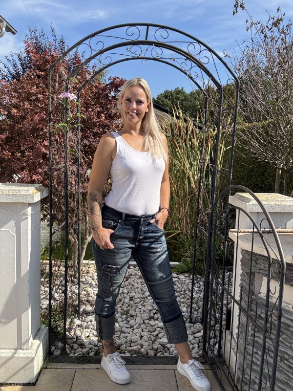 Sexy Woman Jeans Marry Jeansblau S M L XL mit Umschlag zum krempeln (fällt normals aus ) – Bild 4