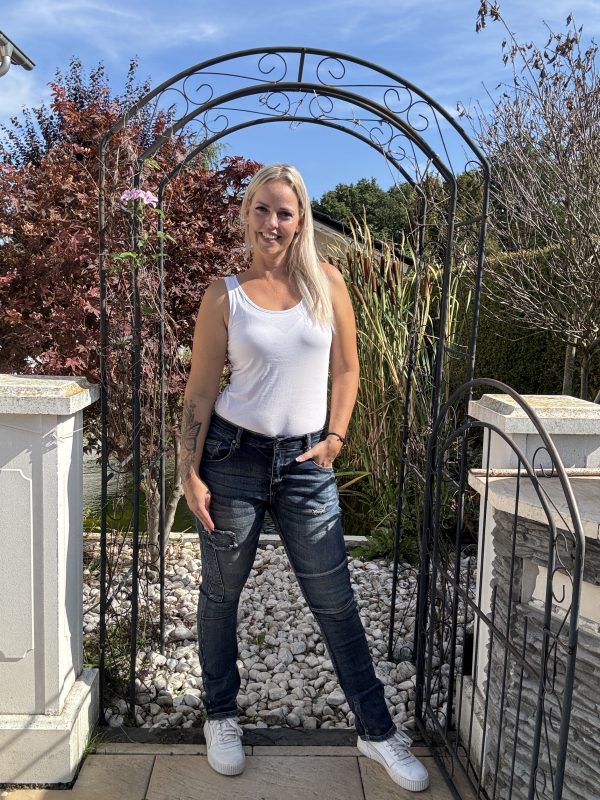 Sexy Woman Jeans Marry Jeansblau S M L XL mit Umschlag zum krempeln (fällt normals aus ) – Bild 5