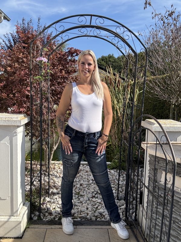 Sexy Woman Jeans Marry Anthrazit S M L XL mit Umschlag zum krempeln (fällt normals aus ) – Bild 3