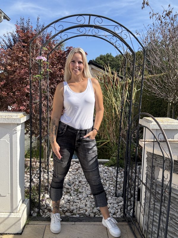 Sexy Woman Jeans Marry Anthrazit S M L XL mit Umschlag zum krempeln (fällt normals aus ) – Bild 4