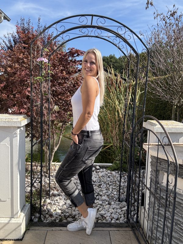Sexy Woman Jeans Marry Anthrazit S M L XL mit Umschlag zum krempeln (fällt normals aus ) – Bild 5