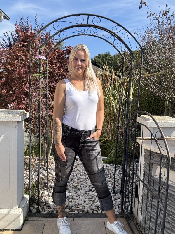 Sexy Woman Jeans Marry Anthrazit S M L XL mit Umschlag zum krempeln (fällt normals aus ) – Bild 7