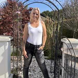 Sexy Woman Jeans Marry Anthrazit S M L XL mit Umschlag zum krempeln (fällt normals aus )
