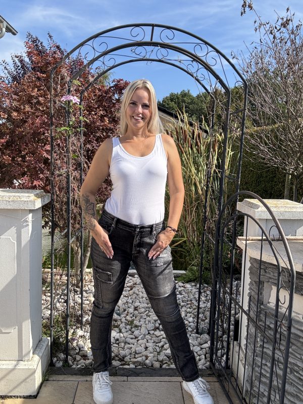 Sexy Woman Jeans Marry Anthrazit S M L XL mit Umschlag zum krempeln (fällt normals aus ) – Bild 2