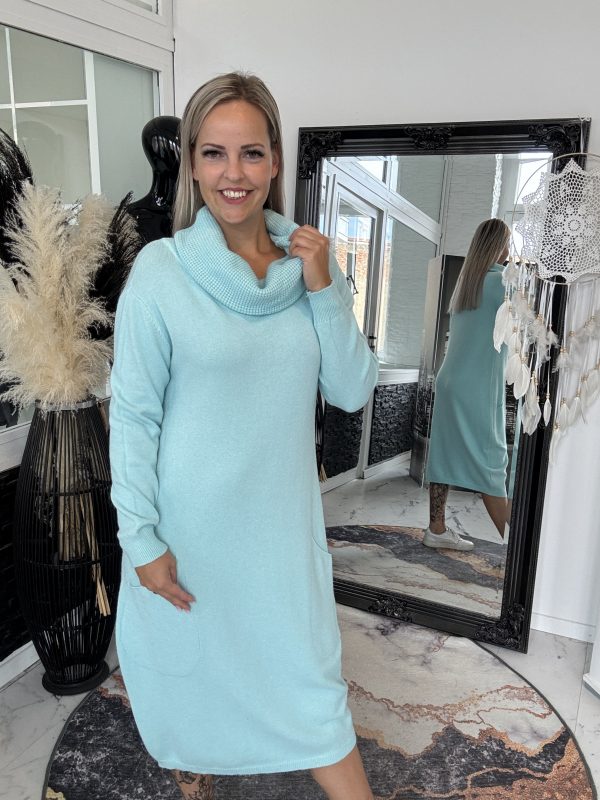 Strickkleid Kimberly Türkis one Size 38-44 #1066 – Bild 5
