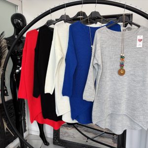 Longstrick Pulli mit Kette one Size 38-42 #1143