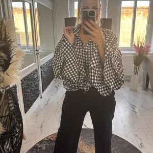 Holzfällerhemd Black & White mit Glitzersteine one Size Oversize Schnitt 38-44 # 1134