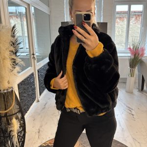Romy Kunstpelz Jacke schwarz  one Size 38-42/44  #1159