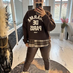 Charm de Paris Pulli schokobraun one Size 38-44 #1035