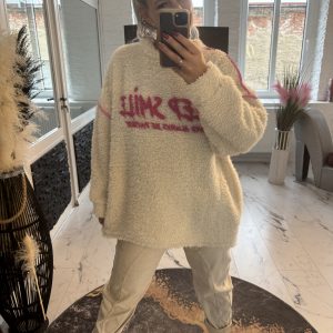 Bouclé Keep Smile Longpulli creme  one Size 38-44/46 #1077