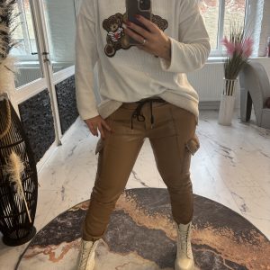 Lederimitat Hose Holly Cappuccino one SIZE 38-40/42 #1139