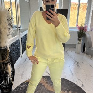 Paris Pulli Tüll Herzen Zitrone one Size 38-42 #1163