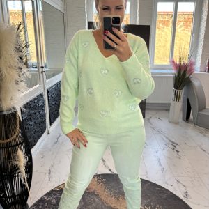 Paris Pulli Herzen Mint one Size 38-42 #1136