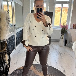 Lederimitat Hose Amber Schokobraun one SIZE 38-42 #1068