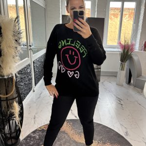 Feeling Good Strickpulli schwarz one Size 38-42/44 #1123