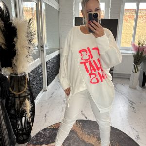 Sweatshirt ,,It is what it is" weiß one Size 38-46 #1132