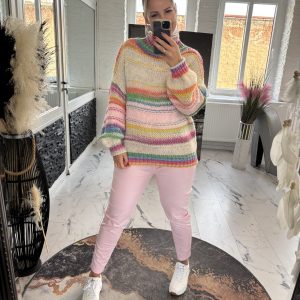 Rainbow Strickpulli Candy Pink  one Size 38-44 #1117