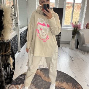 Skull Longshirt natur one Size 38-44 #1156