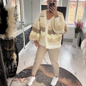 Paris Strickjacke Natur one Size 38-44 #1153