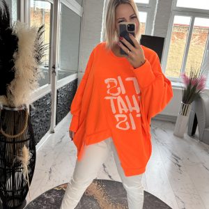 Sweatshirt ,,It is what it is" orange one Size 38-46 #1102