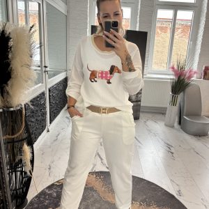 Crep Dackel Shirt ecru one Size 38-42 #1125