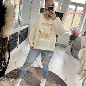 Crep Herz Shirt ecru one Size 38-44 #1003