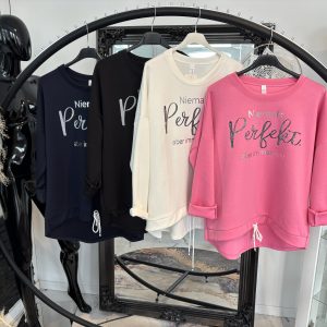 Super Soft Niemals Perfekt aber immer Echt Sweatshirt one Size 38-44 #1148