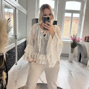 Tüll Bluse Vicky Natur one Size 38-44 # 1045