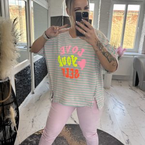 Love your Self Shirt one Size 38-44/46 Türkis #1071