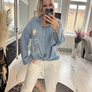 Jeansbluse hell one Size 38-42/44 #1040