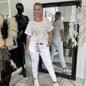 Heart Jeans weiß one SIZE 40-44/46 #1088