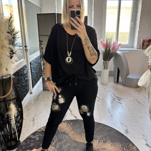 Schlupfhose Beauty Schwarz one SIZE 38-42/44 #1004