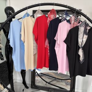 Basic Shirt mit Tuch one Size 38-44 #1106