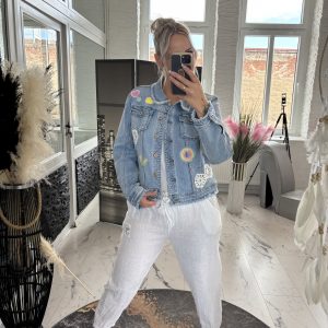 Sexy Woman LOVE Jeansjacke one Size 34-38/40 #1101